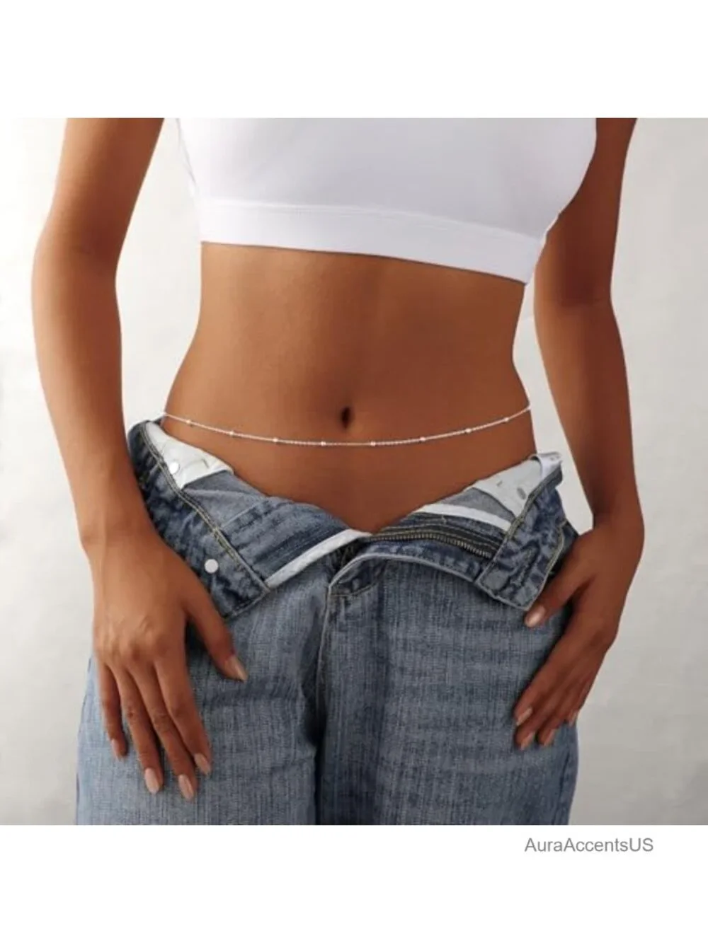 Waist Chain for Women 14K Gold/Silver Plated Body Chain Beads Link Belly Chains